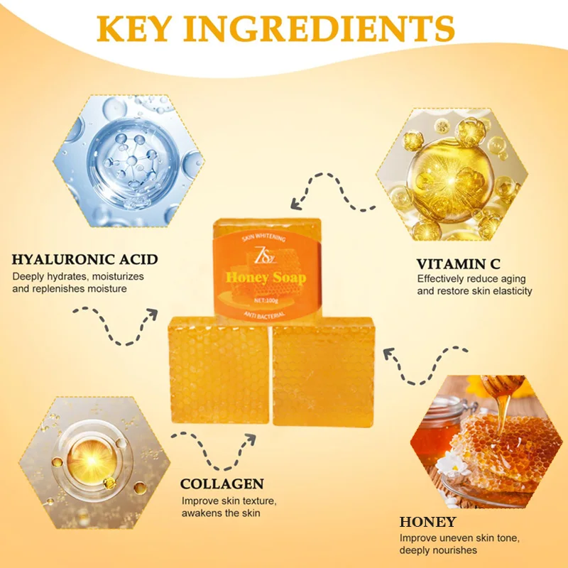 Savon De Bain Blanchissant Naturel Blanc Pour Le Visage Miel