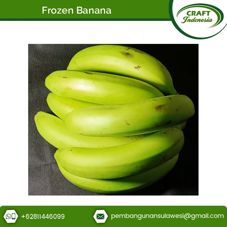 Indonesia Origin Exporter of Top Selling Common Cultivated Whole Shape Frozen Banana in Sachet / Carton Box