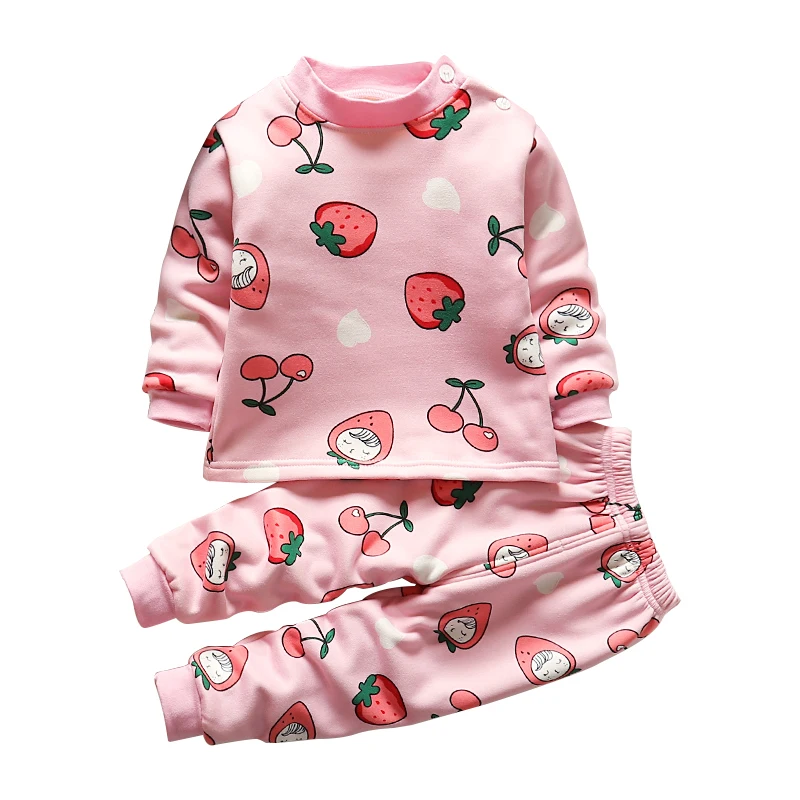 
Children thermal underwear set baby plush plush pajamas for boys, girls and babies long pants 
