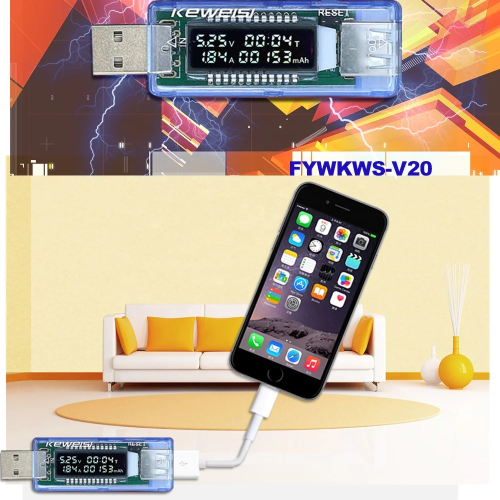  Keweisi KWS-V20 Мини цифровой амперметр вольтметр USB тестер напряжения тока энергии метр