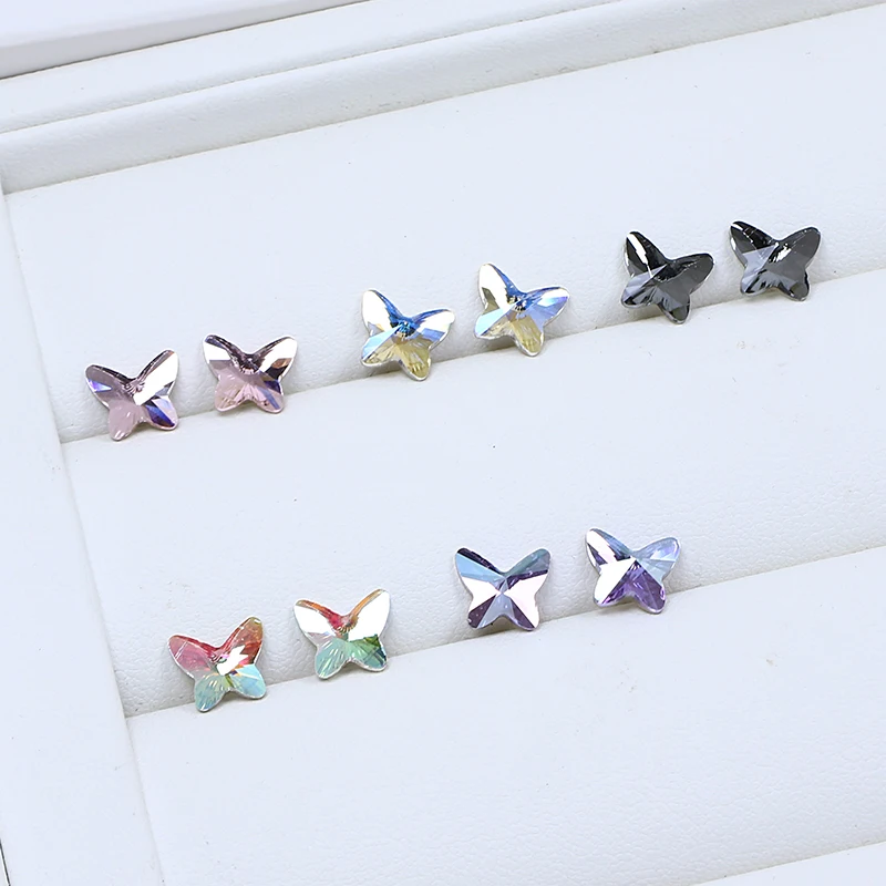 High Quality K9 crystal Fancy Stone butterfly Shape flat Back Rhinestones wholesale crystal For Nails jewelry accessories