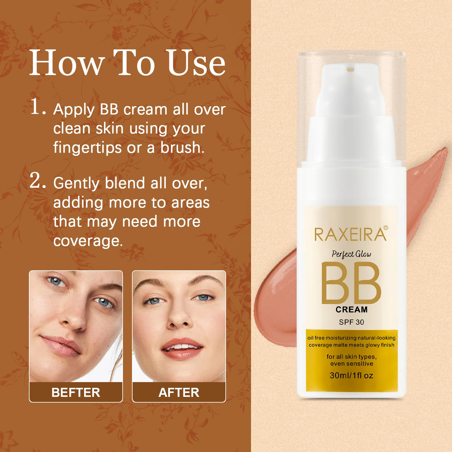 Cosmetic BB Cream SPF 30++ Organic Sunscreen Sun Protection Vegan Moisturize Custom Makeup Foundation BB Cream