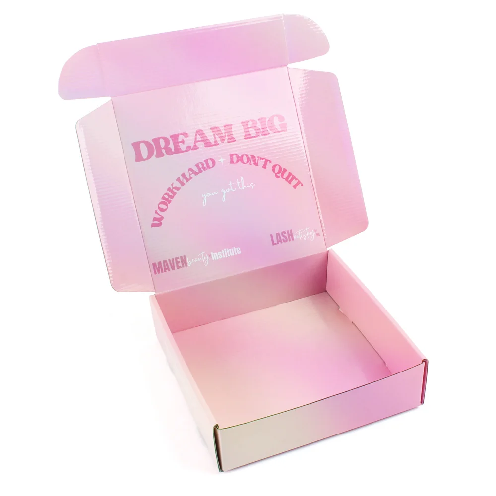 Factory Beauty Skin Care Cosmetic Box Packaging Mailer Pink Shipping Box Custom LOGO for Online Shop Small Business