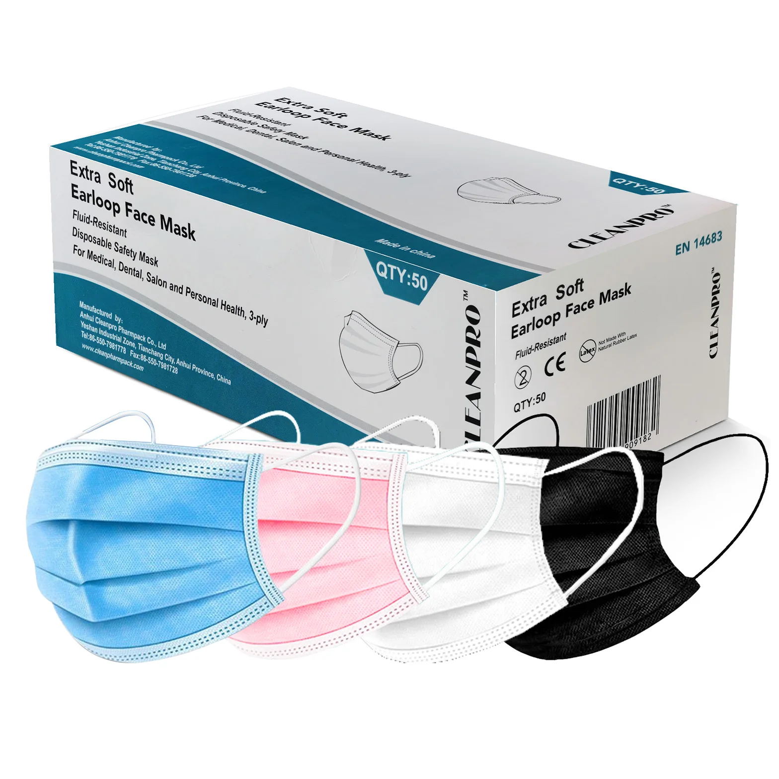 Blue Black White Pink Color Adults Unique Designed 3Ply Non-Woven 3 Layer Medical Ear Loop Disposable Face Mask