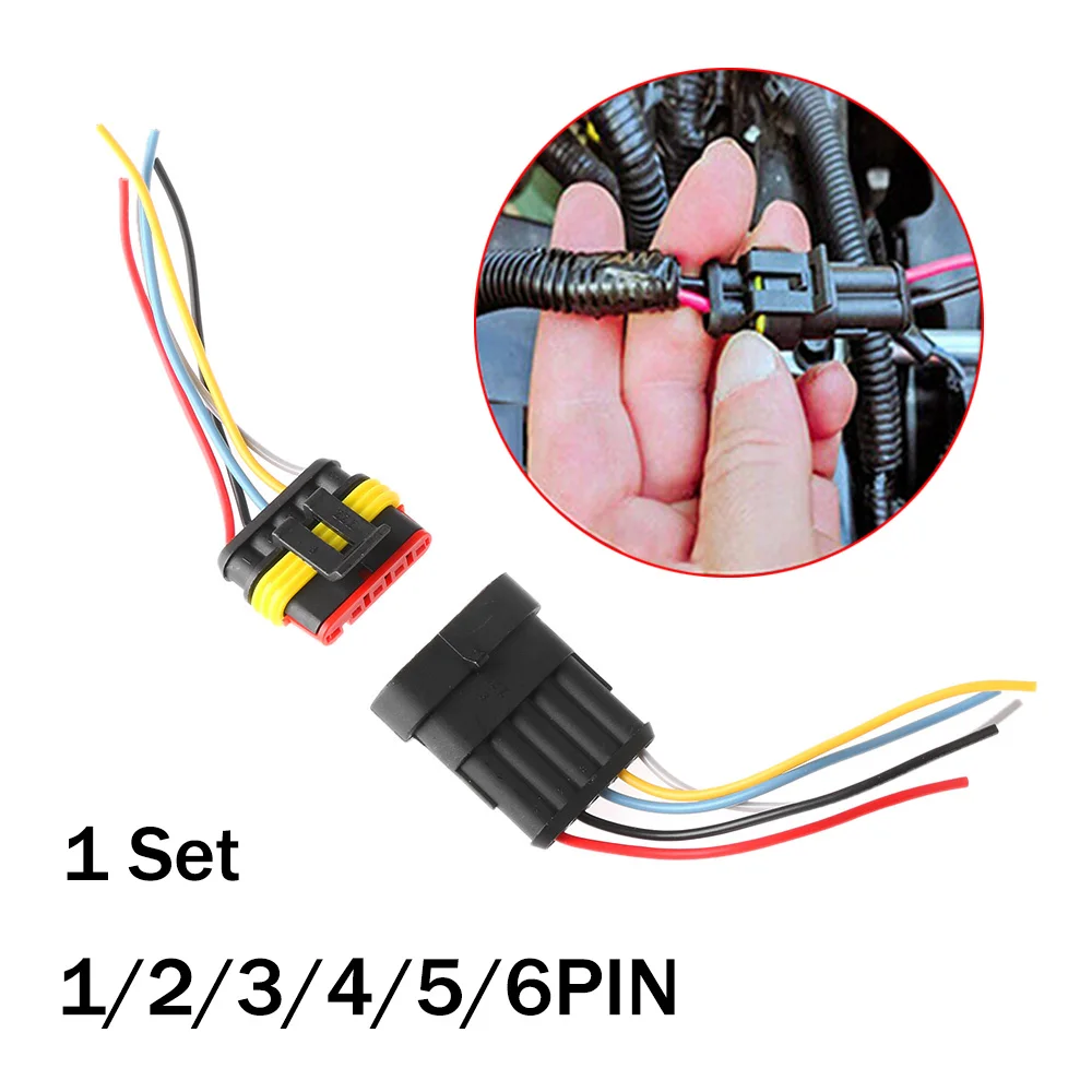 New 1/2/3/4/5/6 Pin Car Waterproof Electrical Connector HID Plug with Electrical Wire Cable Auto Truck Wire Harness