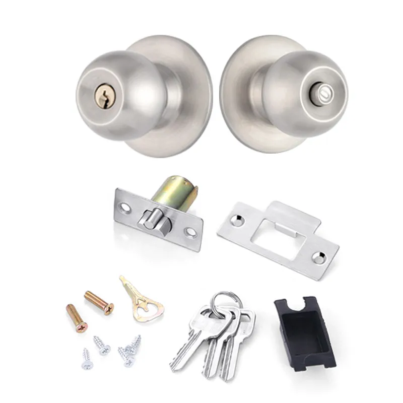 Modern custom stainless steel entry privacy american black matte door knob lock