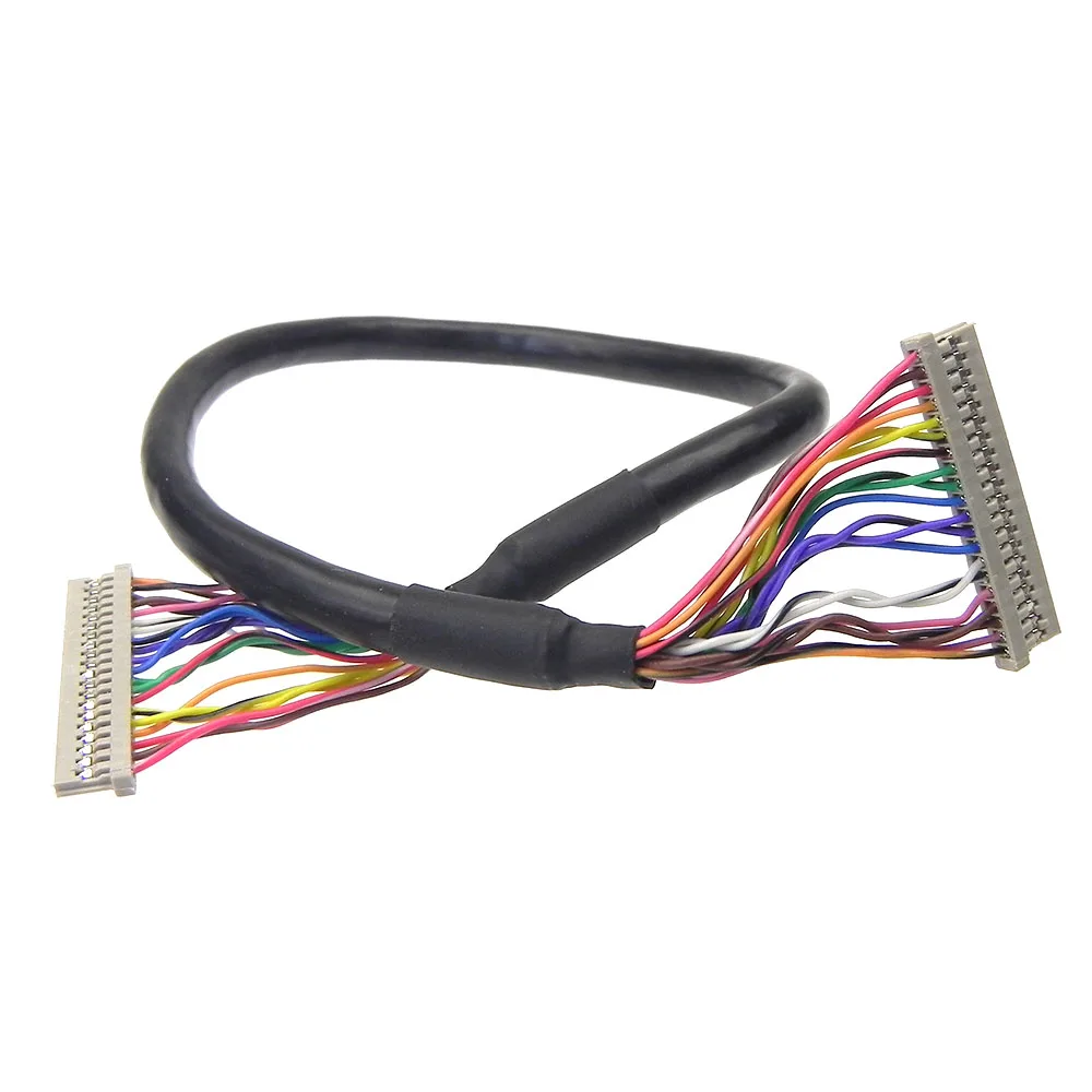 Customized 60Pin Connector 30 Pin Ippex Lvds Cable LCD 30P Wiring Harness