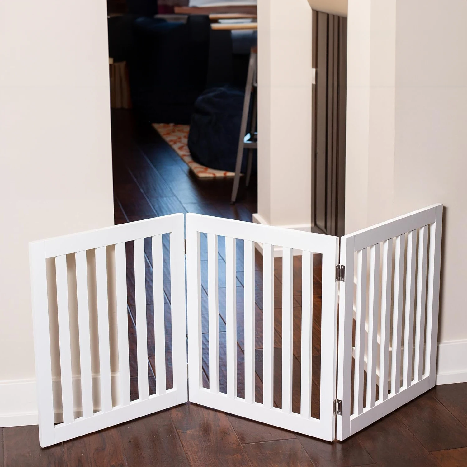 3 Panel Indoor Folding Pet Barrier Wooden MDF Dog Gate Wood dog playpen