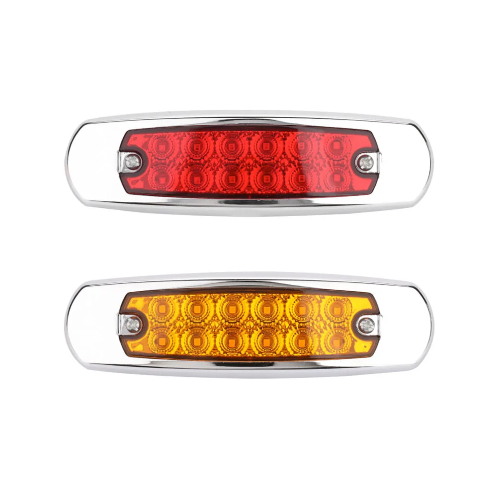 Rectangle Clear Lens Amber Lights Single Cab Panel 12 Led Lamp Side Marker Clearance Lamp
