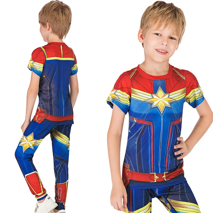 Kids superhero costume custom t shirt marvel t shirts superhero sports suit kids