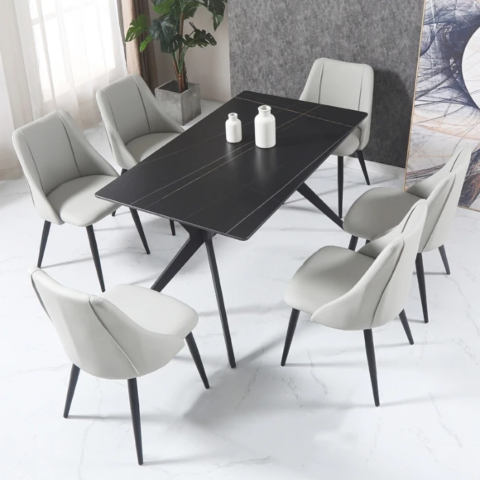 Manufacturer Direct Sets White Color Dinning Long Narrow Dining Table