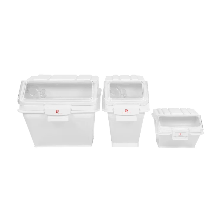 47L Bakery Supplies Plastic PP Sugar Cereal Food Storage Desktop Shelf Ingredient Flour Bin with Scoop