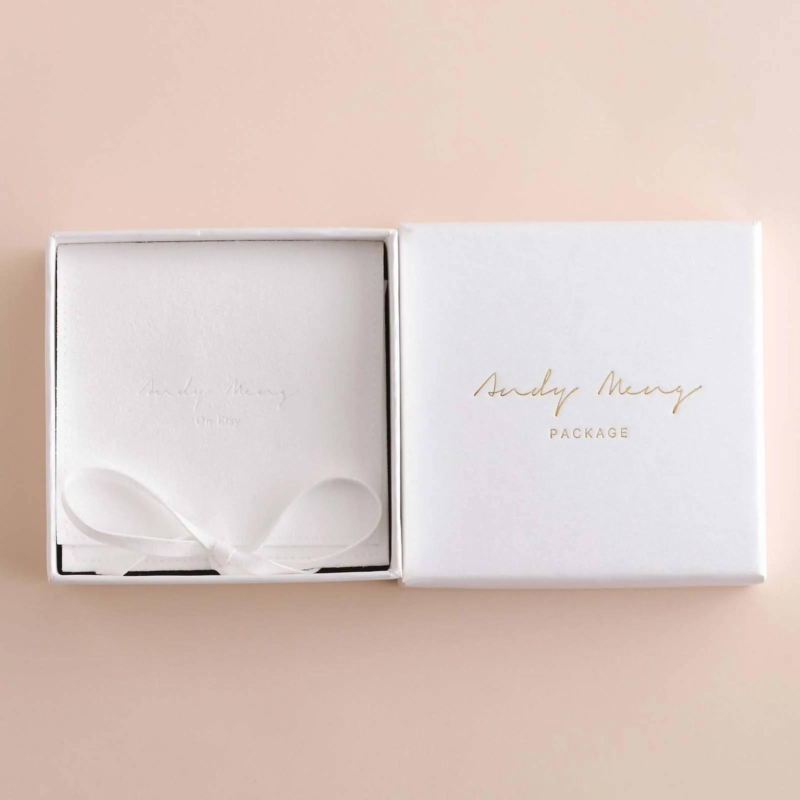  PandaSew Custom Logo Printed Lid & Base Foam Filled Rigid Cardboard Paper Gift Necklace Ring Packaging Jewelry