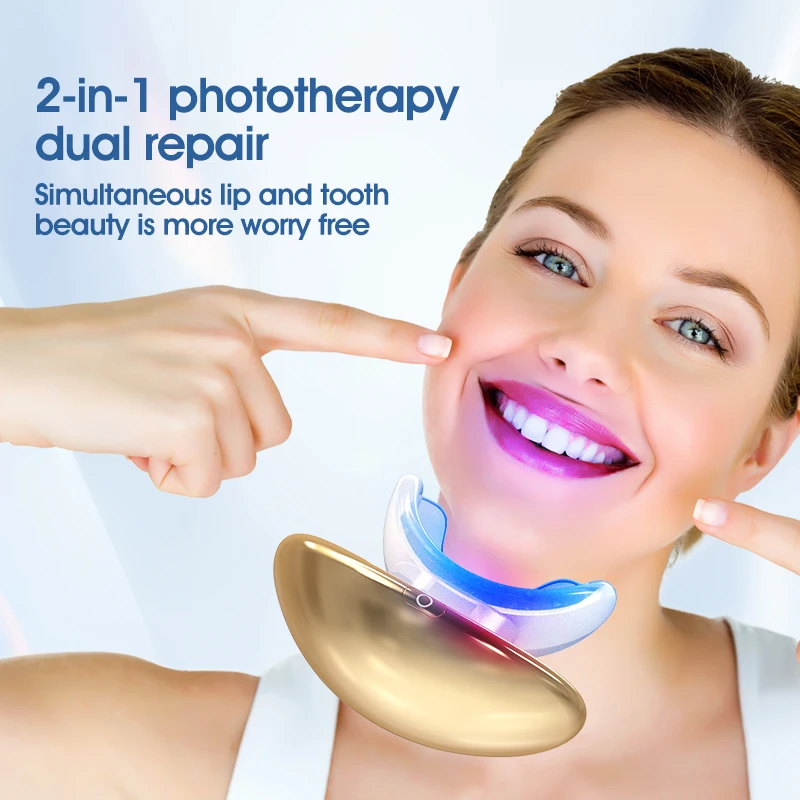 Shenzhen Factory Mini Lip Mask Lips Care Blue Red infrared Light Therapy Anti Wrinkles Electric Lip Plumper Device