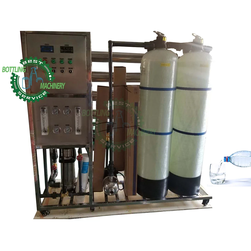 1T/H 1000LPH manual valve fiberglass Quartz sand Active Carbon filter tank 1 stage Reverse Osmosis water filtration machine