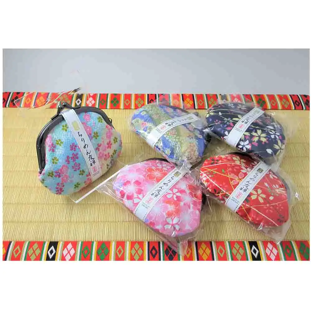 Japanese chirimen design coin purse clasp kimono luxury tradition men wallet 2021
