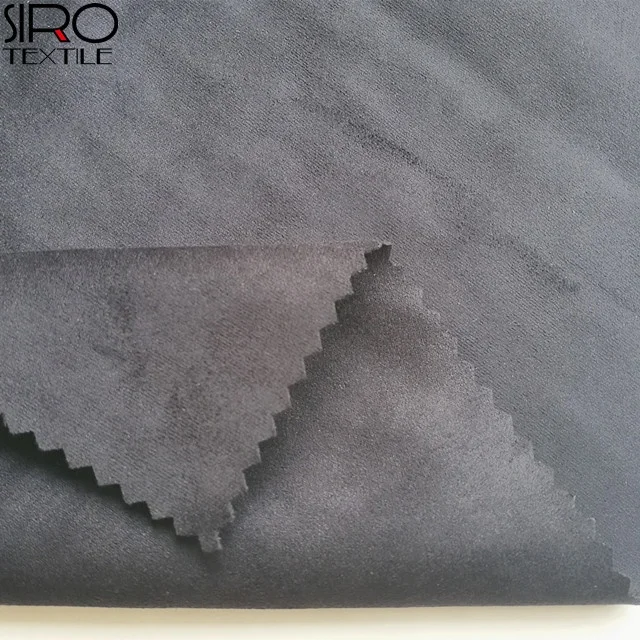 High quality woven polyester double side brushed lower pile  knitted suede fabrics for jacket and clothes