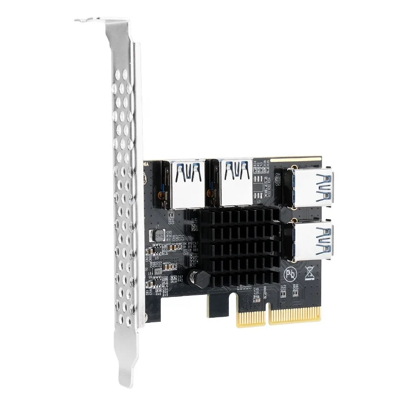 Новое поступление Pci-e Райзер 1 до 4 поворот Pci-express слот 1x 16x Usb 3 0 специальная карта
