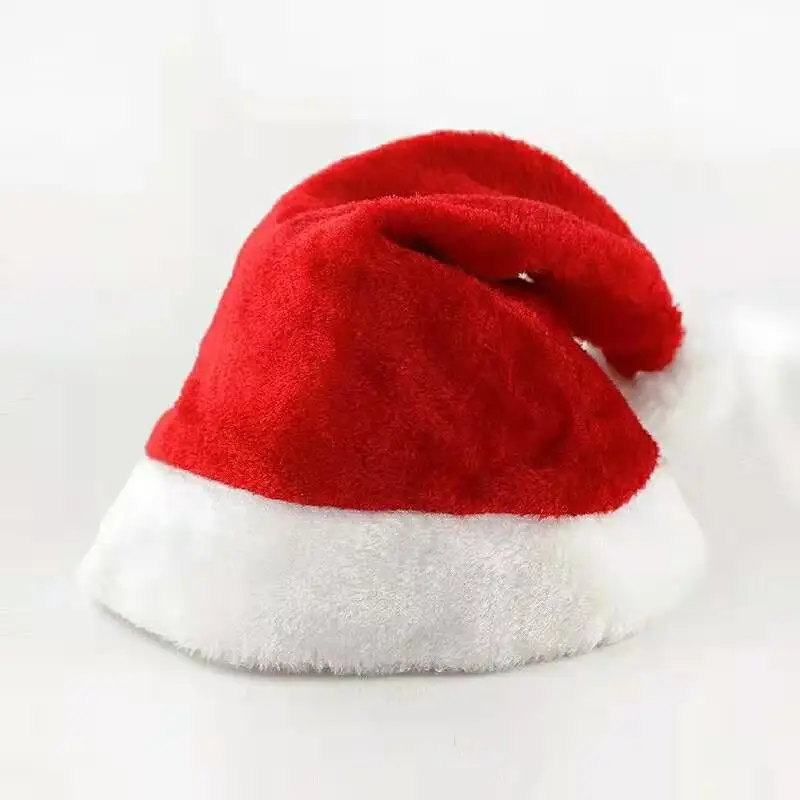christmas decorations Fleece Santa cap Christmas gifts blank custom party top hat