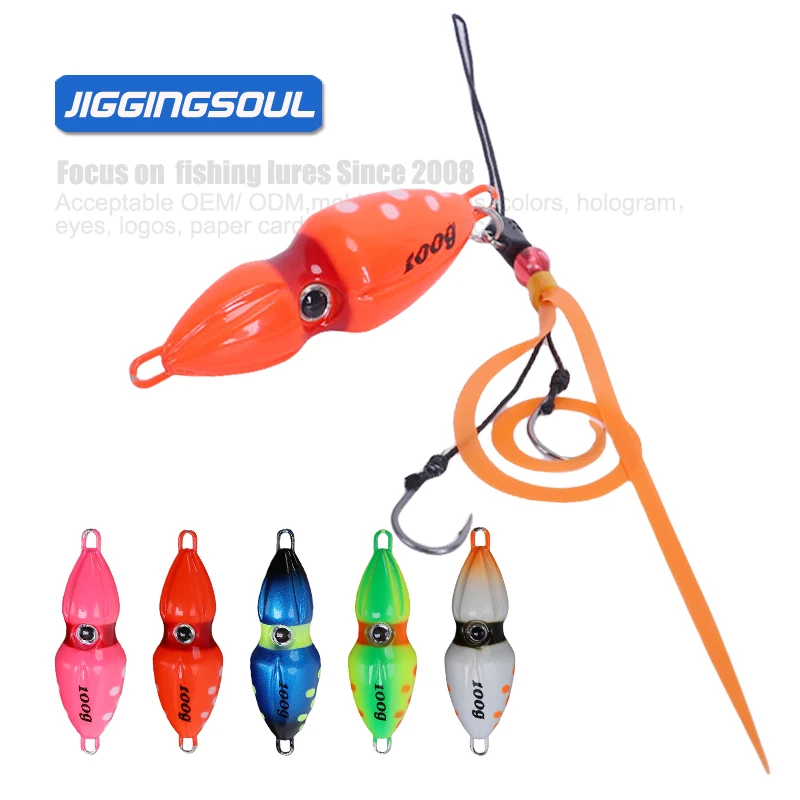 Jiggingsoul-RTS412-60g Fishing Lure Metal Jig Switch Luminous Zebra Jigging Lure 10 PVC Bag Adults Printed Metal Jig 150g 20 Pcs