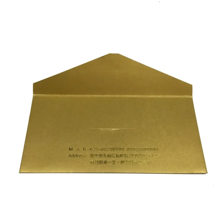 Hot sale Manufacturer Custom Order Gold Foil Logo Gift Card Paper Envelope