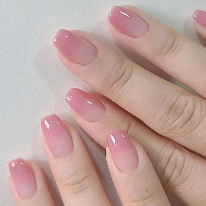 Wholesale Price Luxury Almond Purple Gold Lines Press On Nails 24 Piece False Artificial Fingernail Private Label Fake Nails