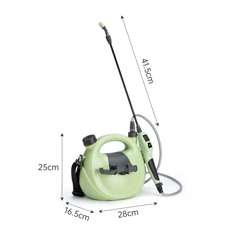 5L Electric Garden Sprayer Type C Rechargeable Battery Digital Screen Display Long Rod with Shoulder Strap for Garden Planting