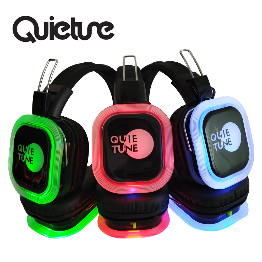 High Quality Silent Disco Headphones F39 and Wireless  DJ Headphones for Parties with 3 Channels and Led Light
