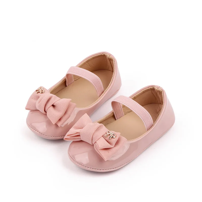 Summer new baby princess shoes patent leather bow baby shoes soft soled walking shoes