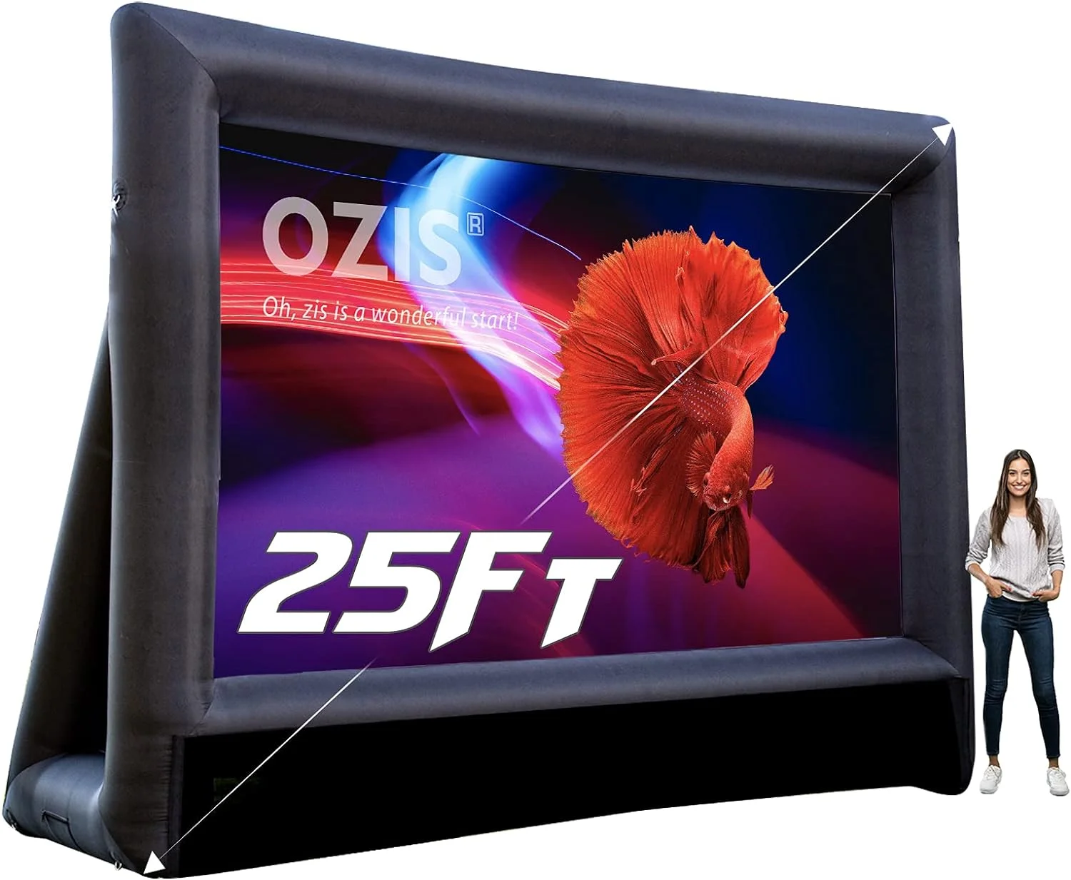 Inflatable Movie Screen Outdoor Projector Screen with AirBlower Storage Bag  Easy Set Up Blow Up Screen for Backyard Movie Night