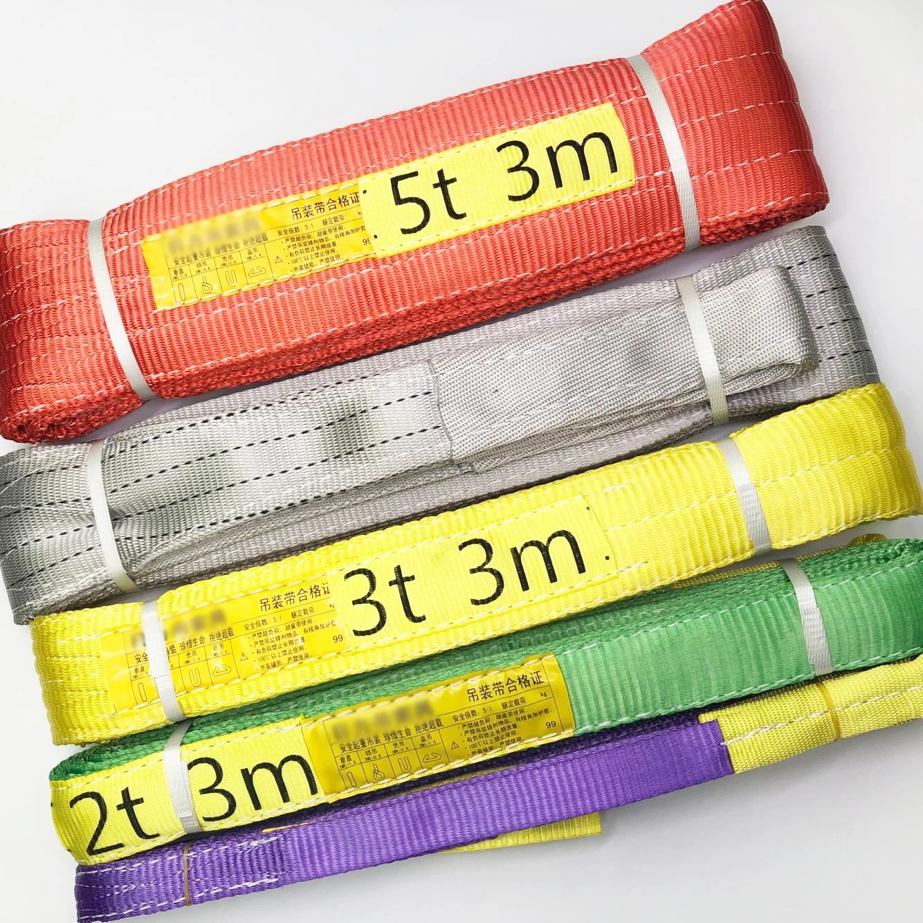 5Ton  100% polyester lifting flat webbing sling