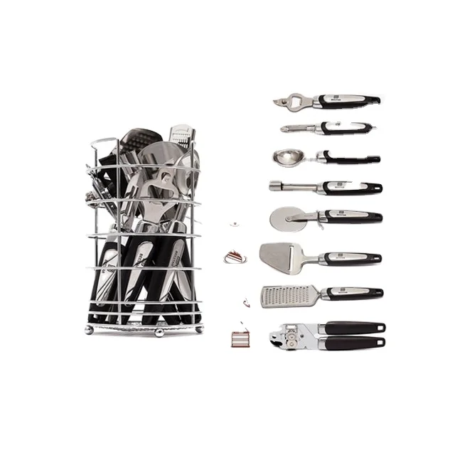 Hot selling product 17 piece nylon utensils set Premium Cooking Tools and Kitchen Gadget Set With Plastic Comfort Handle