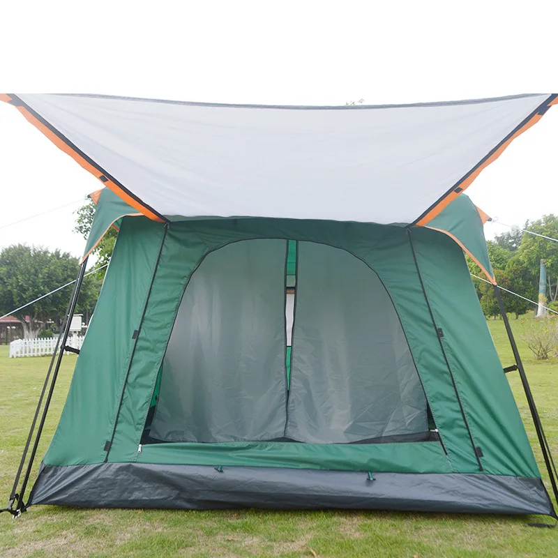 Wholesale Hot Selling Shade  Anti-mosquito Two Room Canvas Camping Tent Camping Tents 6-8 People Waterproof Outdoor Family