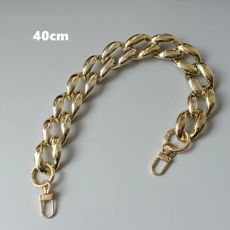 Trendy Custom Luxury Lightweight Chunky Large Metal Golden Color Bag Parts Chains Purse Handle Shoulder Strap Replacement