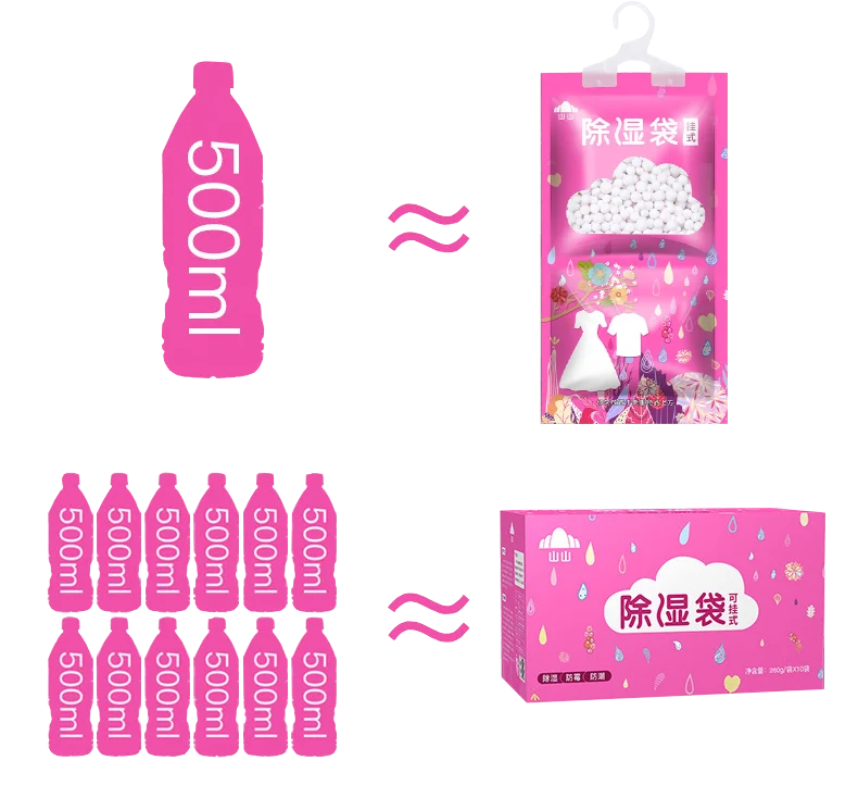 Физической адсорбционный осушитель сумка домашняя висит мешок для абсорбирования влажности 500 мл