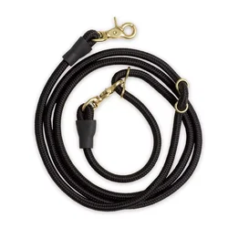 Adjustable Mountain Climbing Strong Nylon Rope Slip Lead Dog Leash Hand Free Dog Slip Lead with Heavy Duty Metal Sturdy Clasp