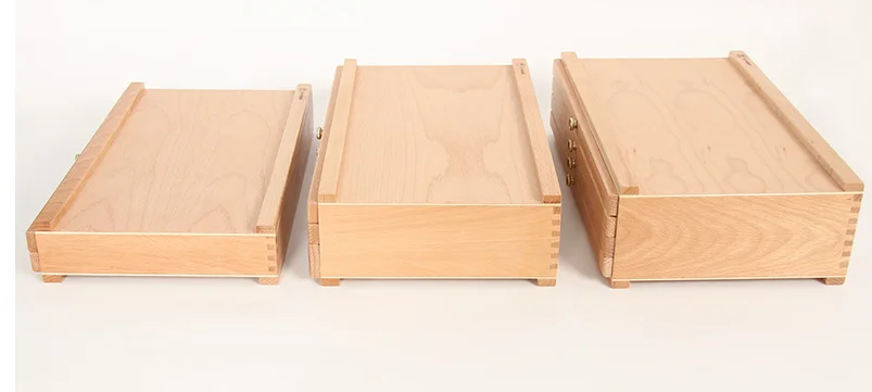 4 Drawer Wooden Artist Storage Supply Box for Pastels, Pencils, Pens, Markers, Brushes and Tools