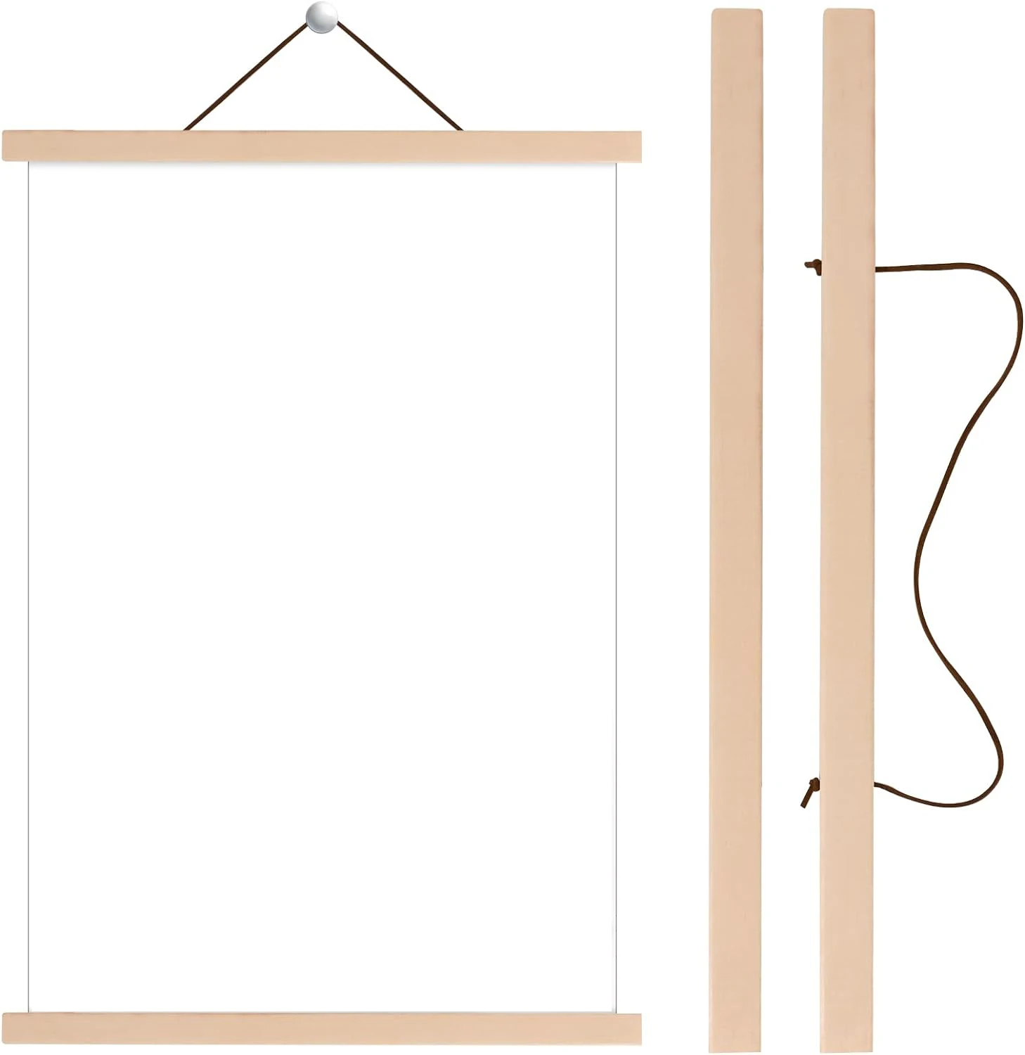 Factory wholesale custom high quality wood magnetic poster hanging scroll kit wall frame art canvas fabric anime poster prints