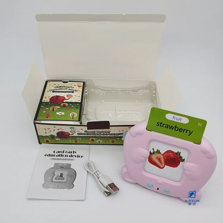 Kid Learning Educational Preschool Words Animals Electronic Audible Flash Cards Reader Speech Machine