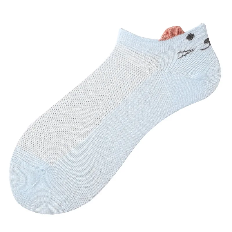 6 pairs set low cut anti slip cute cartoon socks summer cotton ankle knit fashion jacquard women socks