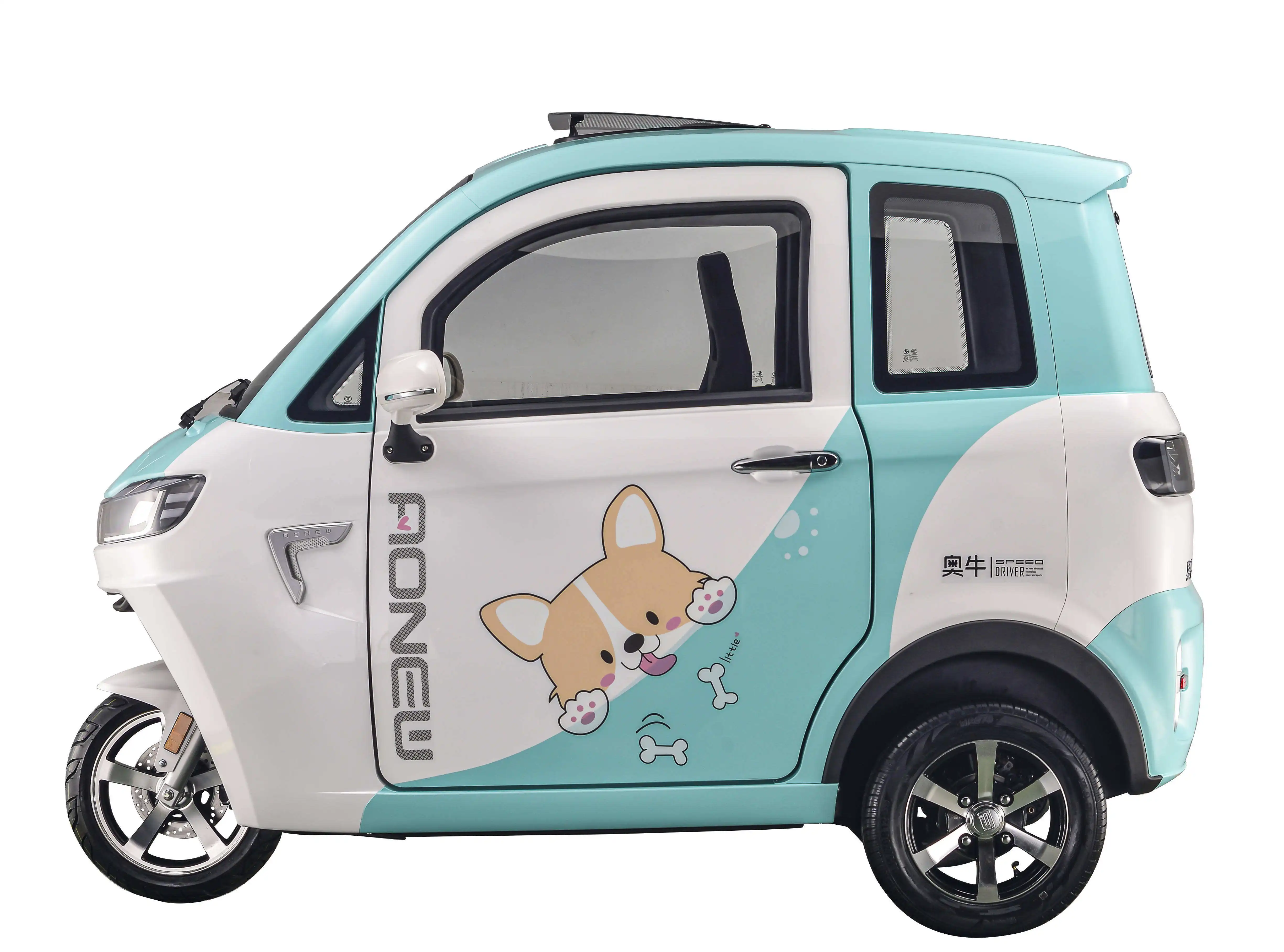 New Energy Fully Enclosed Electric Tricycles New Car 3 Wheels 60V Cargo Closed Eec Rotatable Seat