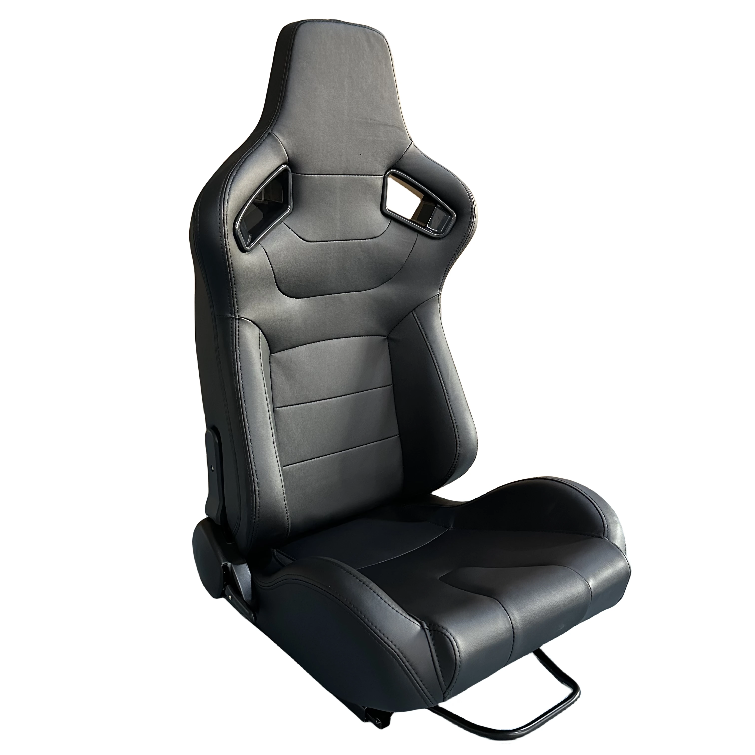 Reclinable Universal Black PVC With Double Sliders Modified Seats Racing Car Seat