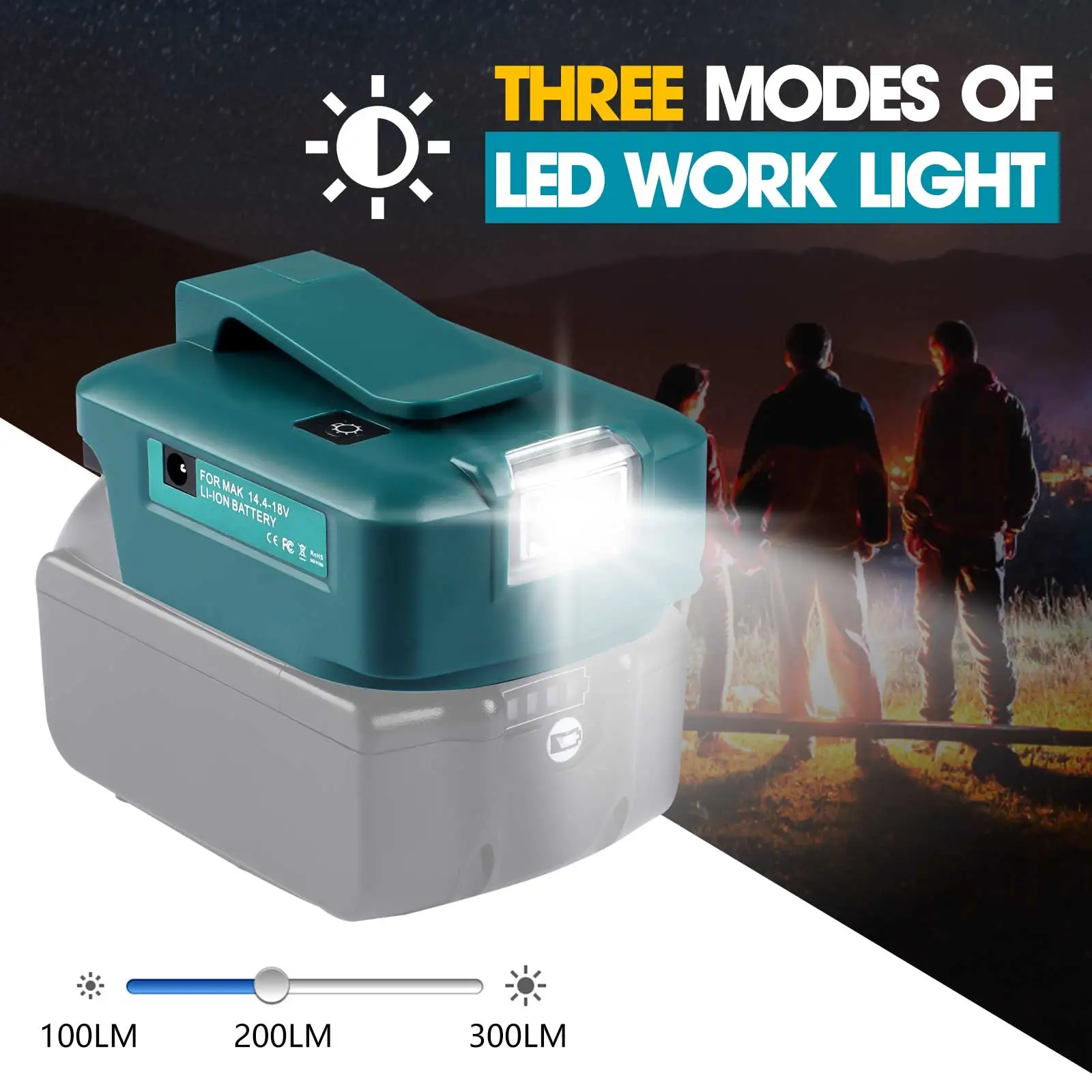 Replacement ADP05 Power Source USB Charger Adapter LXT Lithium-Ion 14.4V 18V Fast Charging Converter with LED Light DC12V port