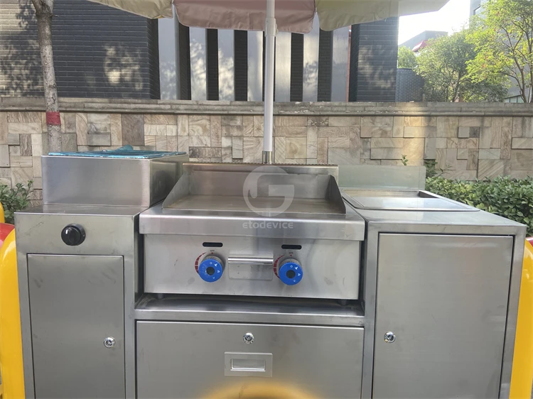 New Design Hot Dog Cart With Bike For Vending Outdoor Mobile Food Cart With Griddle For Sale In California