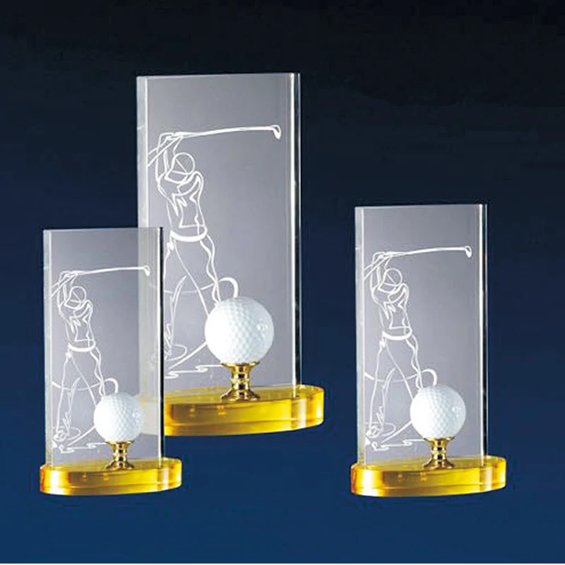 sports events excellent corporate award printing crystal glass plaque