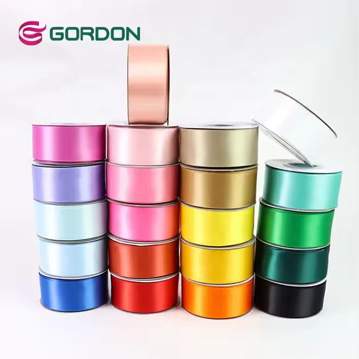 Gordon Ribbons Fashion Garment 38mm 100 Yards Roll Single Double Face Smooth 1 1/2 Satin Ribbon Flowers Clothes Grosgrain Ribbon
