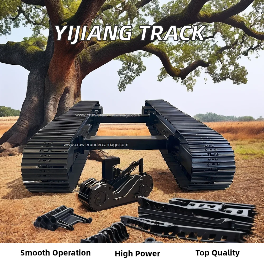 Yijiang Solutions Heavy Equipment Drilling Crane Mobile Crusher New Rubber Steel Track Undercarriage Engine Manufactured China