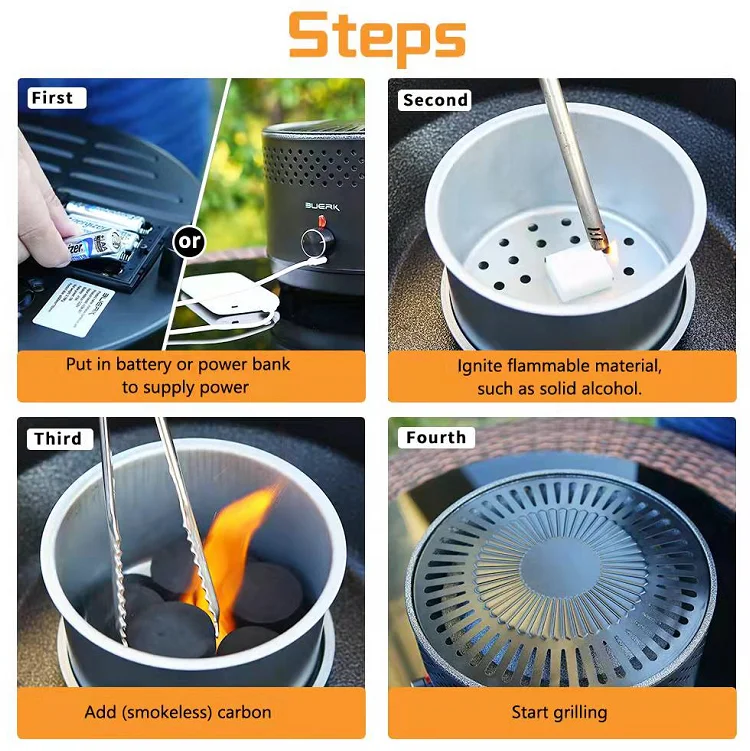 Hot sale multifunctional electric camping grill portable Charcoal Lotus Mini Grill roaster smokeless bbq grill korea table