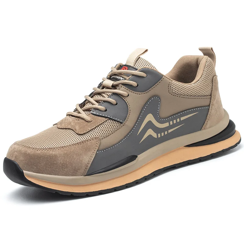 Los nuevos zapatos de seguridad antipinchazos antigolpes de gamuza de cuero puro de moda son muy rentables y de buena calidad.