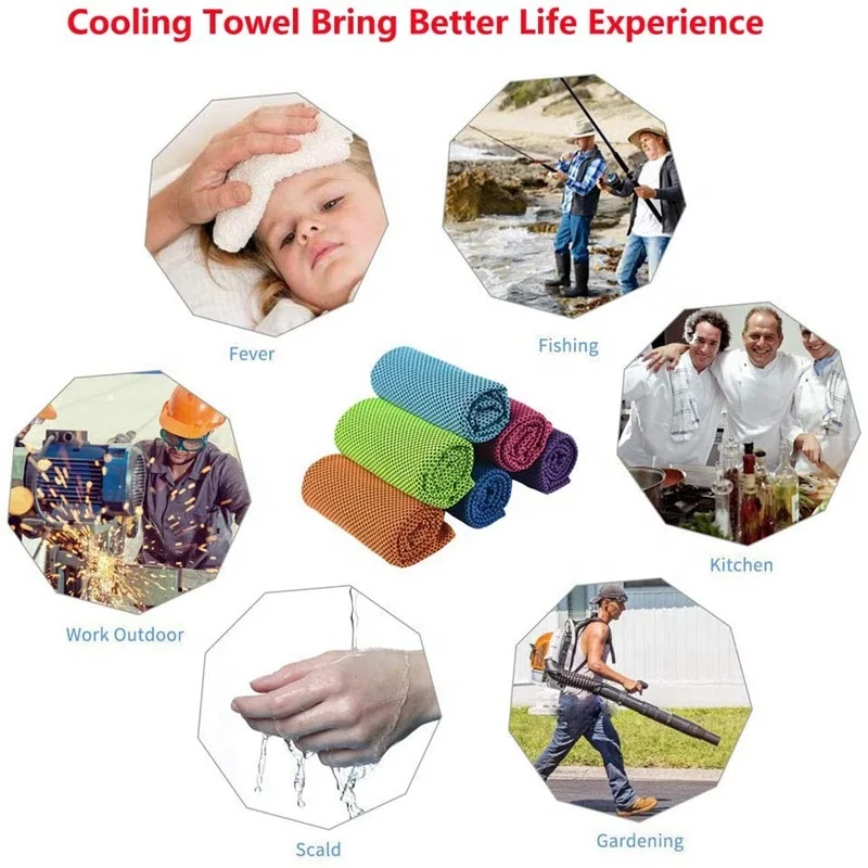 Best Wholesale Custom Pink PVA Microfiber Cooling Towel Magic Ice Instant Cool Towel